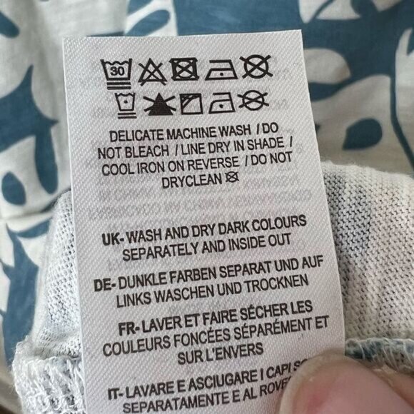 Boden Heritage Blue Banana Leaf Amanda Belted Jersey Dress Size 8 - Picture 12 of 12